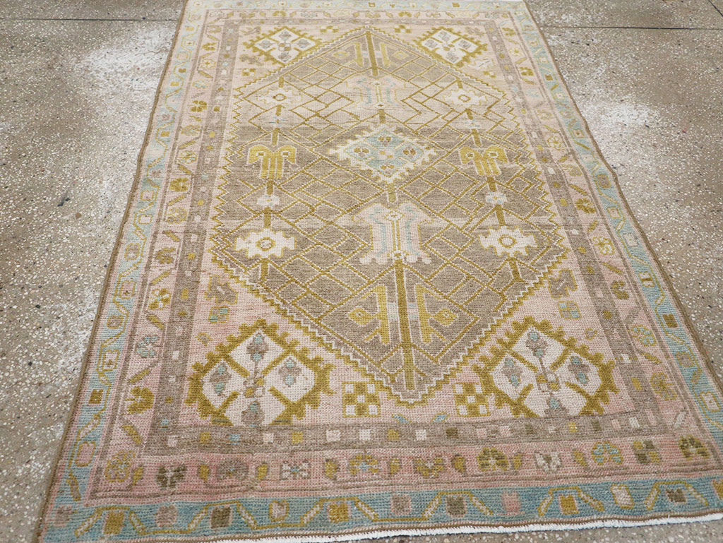 Vintage Persian Malayer Throw Rug, No.32805 - Staging