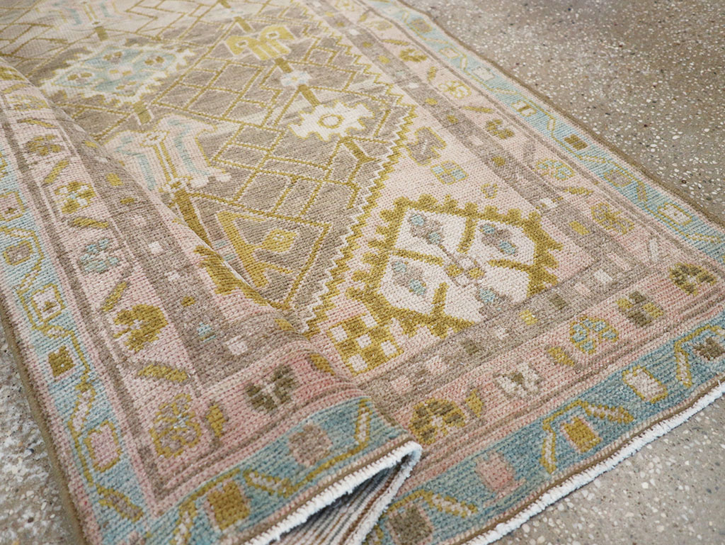 Vintage Persian Malayer Throw Rug, No.32805 - Staging