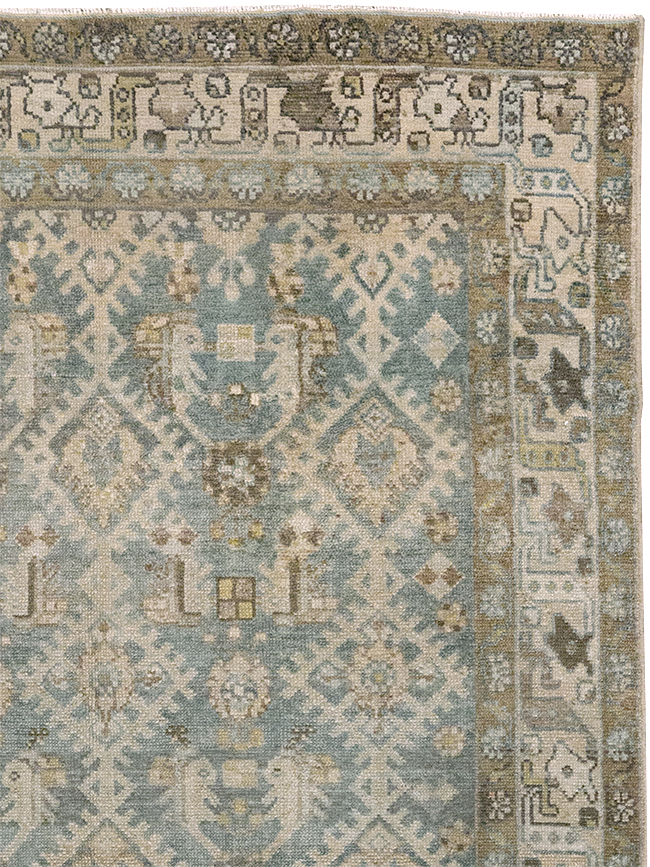 Vintage Persian Malayer Throw Rug, No.32806 - Staging