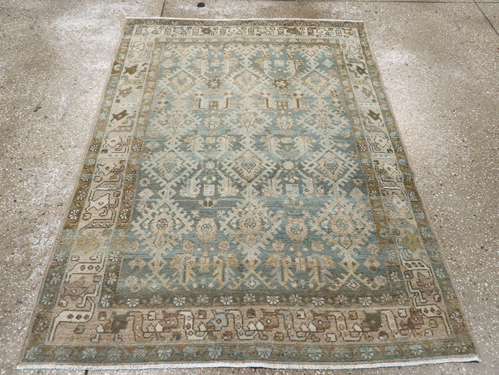 Vintage Persian Malayer Throw Rug, No.32806 - Staging
