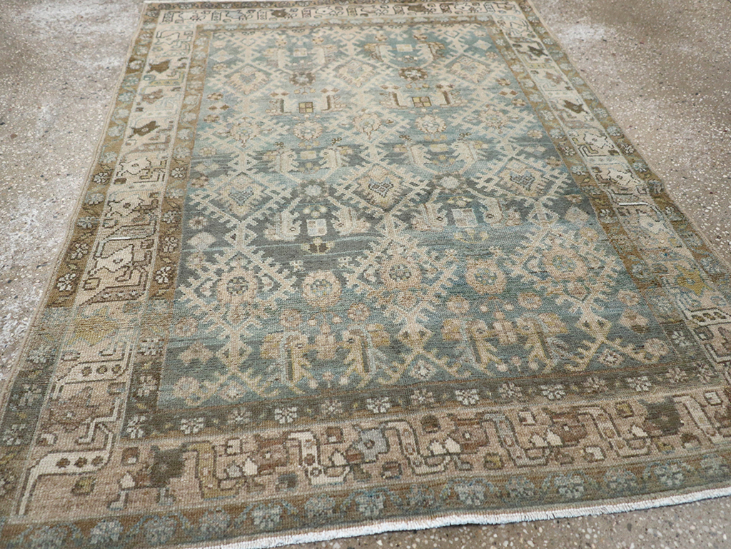Vintage Persian Malayer Throw Rug, No.32806 - Staging