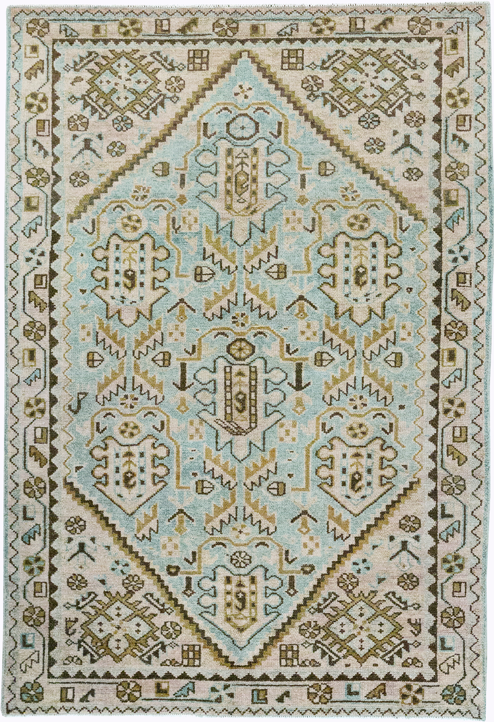 Vintage Persian Malayer Throw Rug, No.32807 - Staging