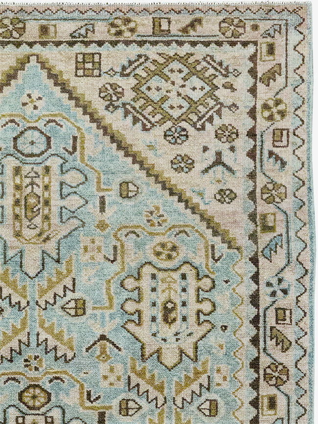 Vintage Persian Malayer Throw Rug, No.32807 - Staging
