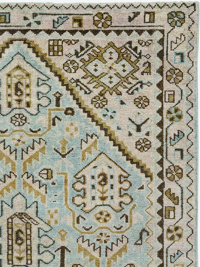 Vintage Persian Malayer Throw Rug, No.32807 - Staging