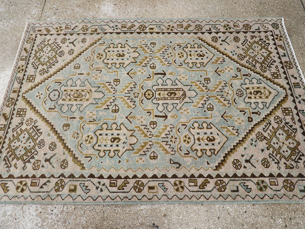 Vintage Persian Malayer Throw Rug, No.32807 - Staging