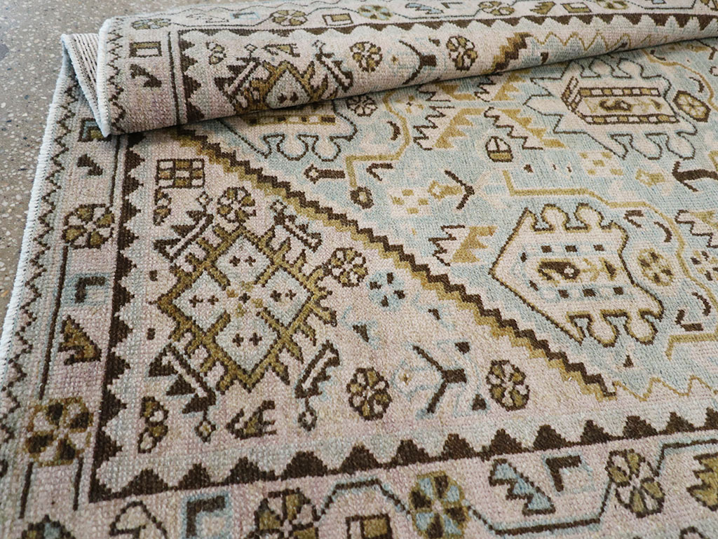 Vintage Persian Malayer Throw Rug, No.32807 - Staging