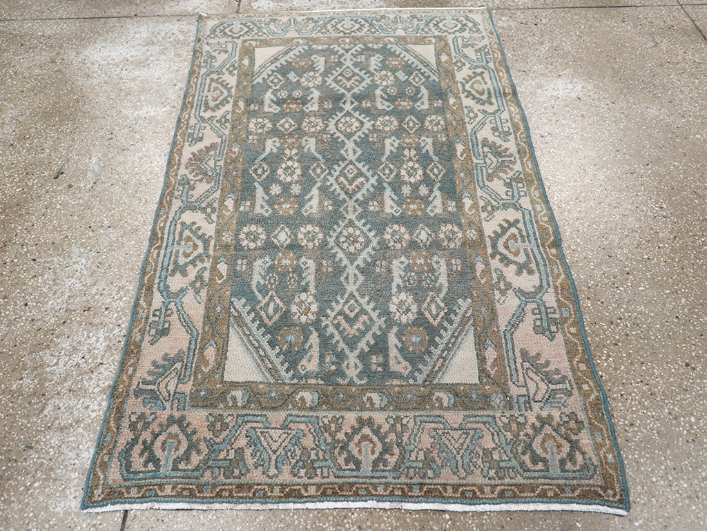Vintage Persian Malayer Throw Rug, No.32808 - Staging