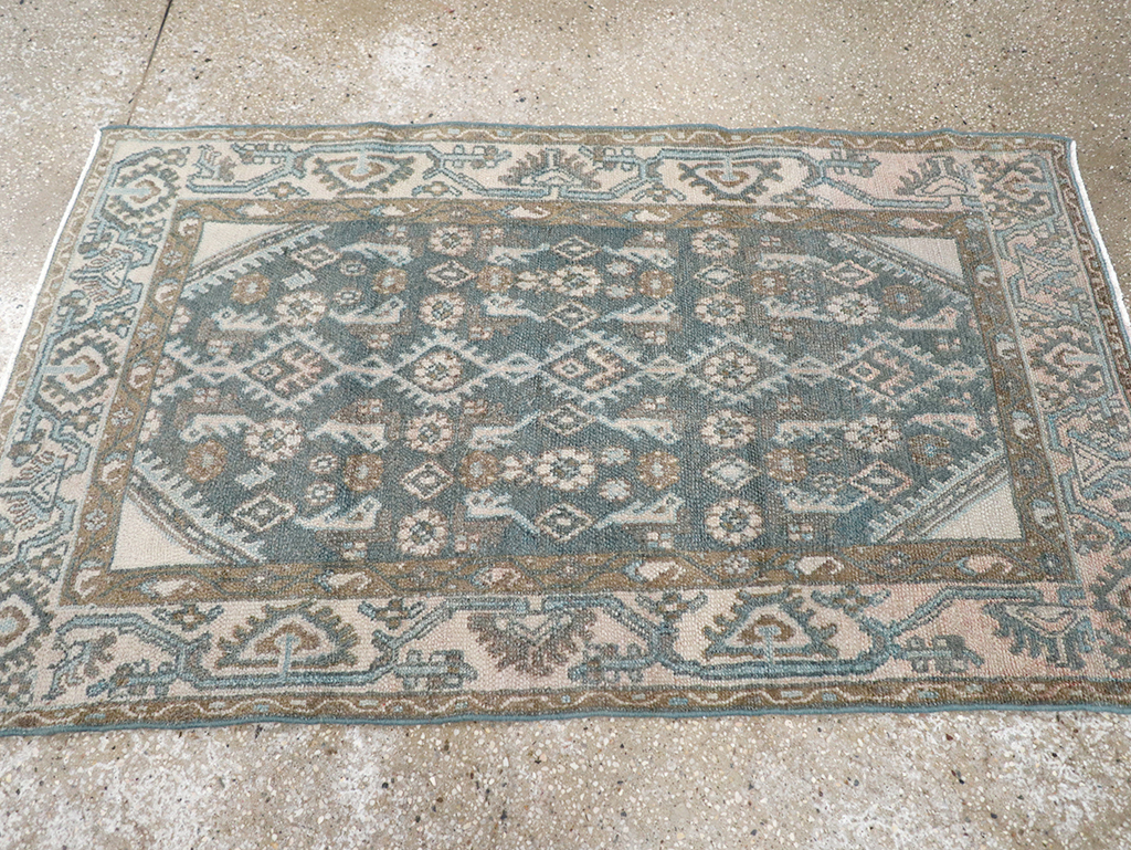 Vintage Persian Malayer Throw Rug, No.32808 - Staging