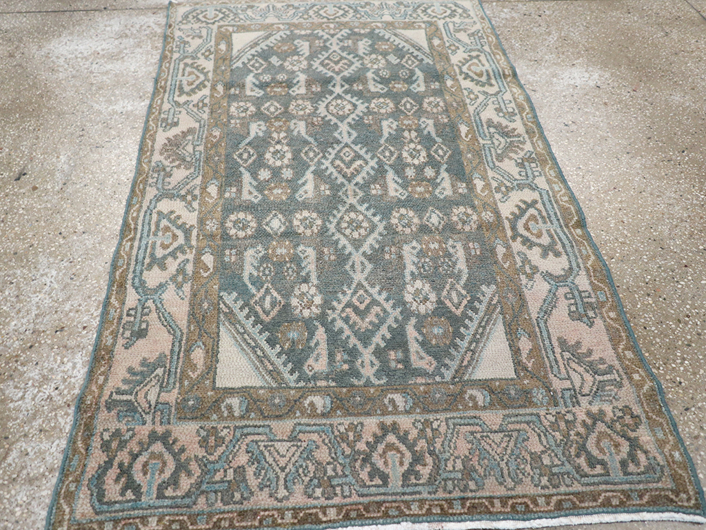 Vintage Persian Malayer Throw Rug, No.32808 - Staging