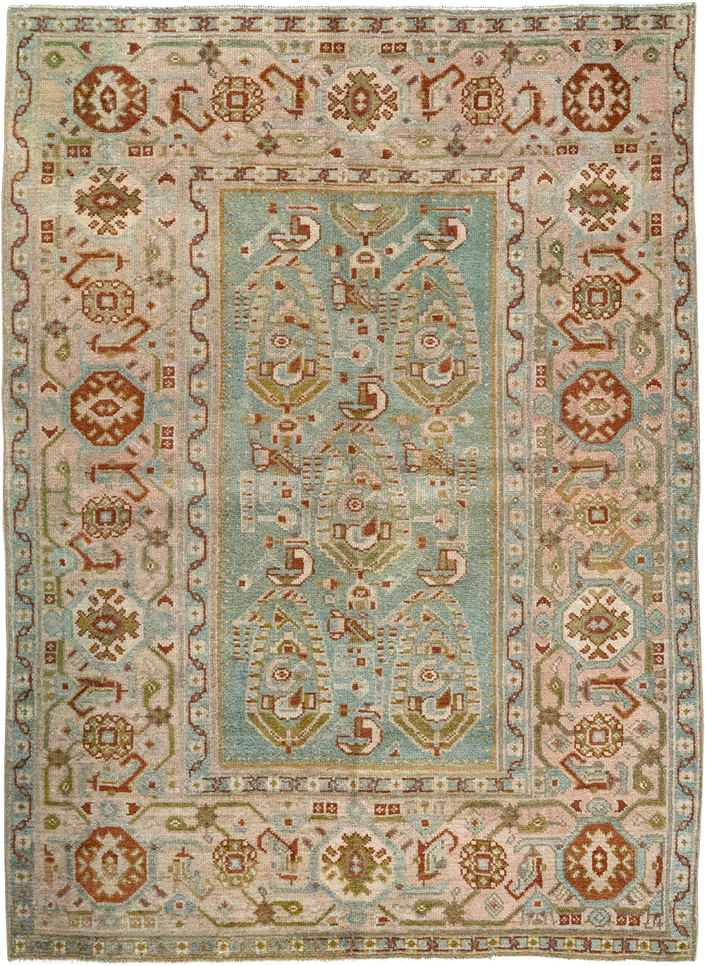 Vintage Persian Malayer Throw Rug, No.32809 - Staging