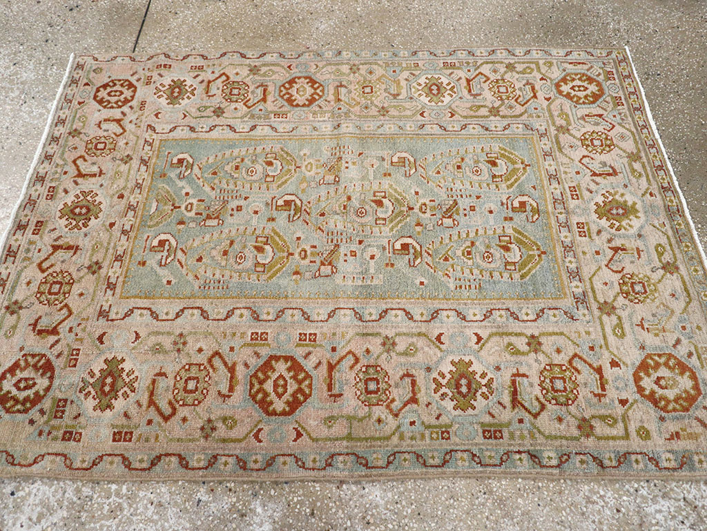 Vintage Persian Malayer Throw Rug, No.32809 - Staging