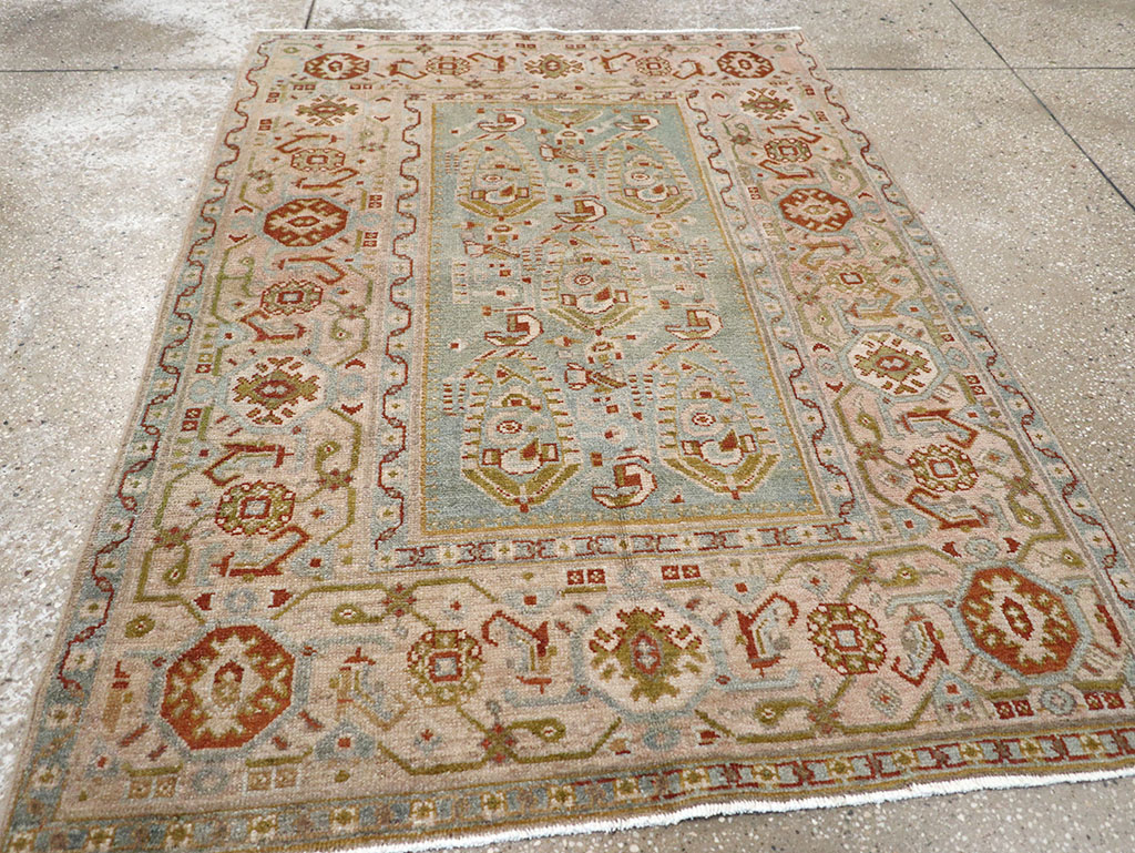 Vintage Persian Malayer Throw Rug, No.32809 - Staging