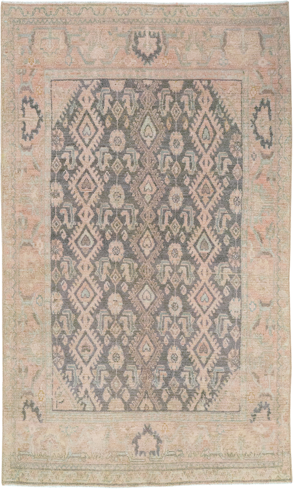 Vintage Persian Malayer Throw Rug, No.32810 - Staging