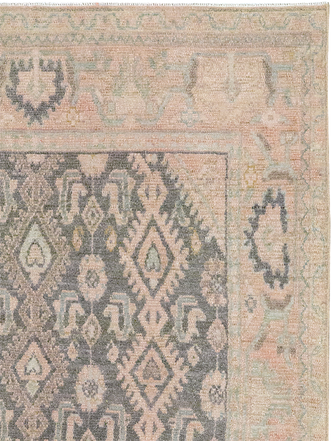 Vintage Persian Malayer Throw Rug, No.32810 - Staging