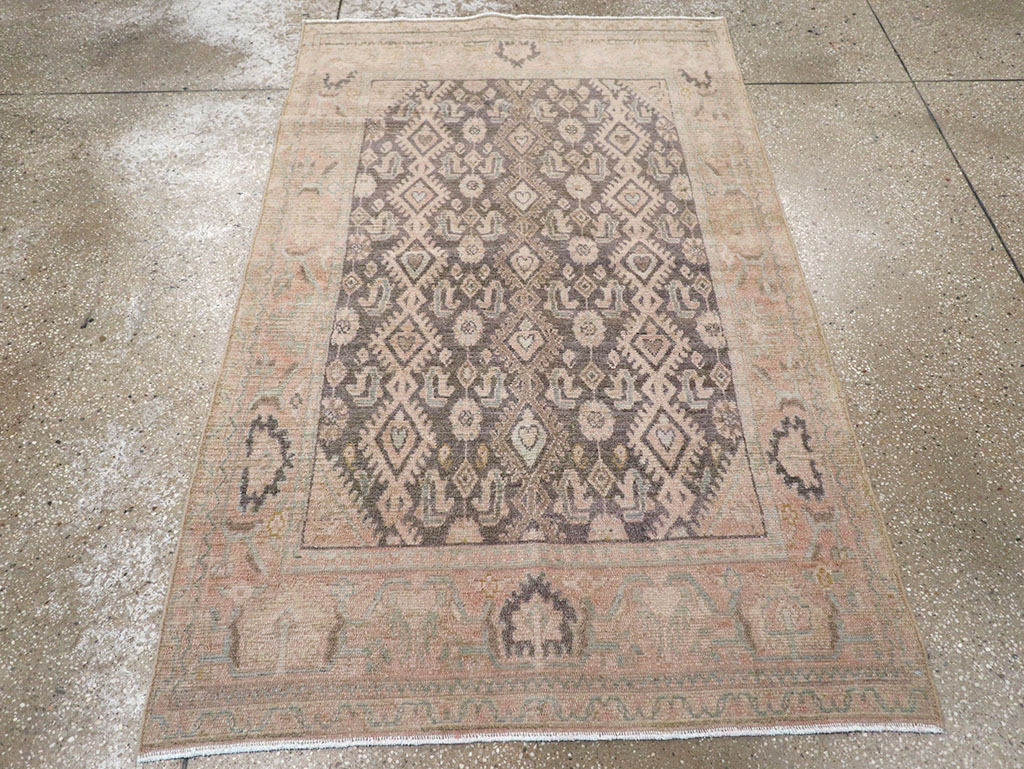 Vintage Persian Malayer Throw Rug, No.32810 - Staging