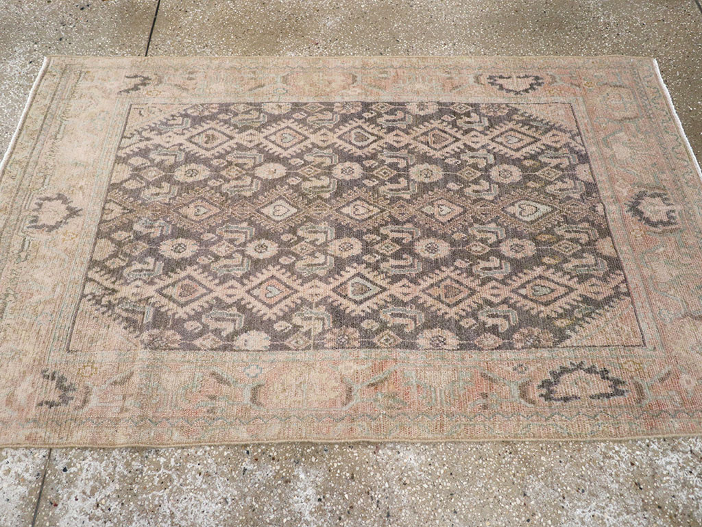 Vintage Persian Malayer Throw Rug, No.32810 - Staging