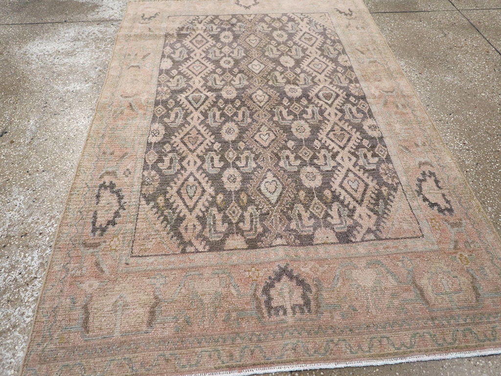 Vintage Persian Malayer Throw Rug, No.32810 - Staging
