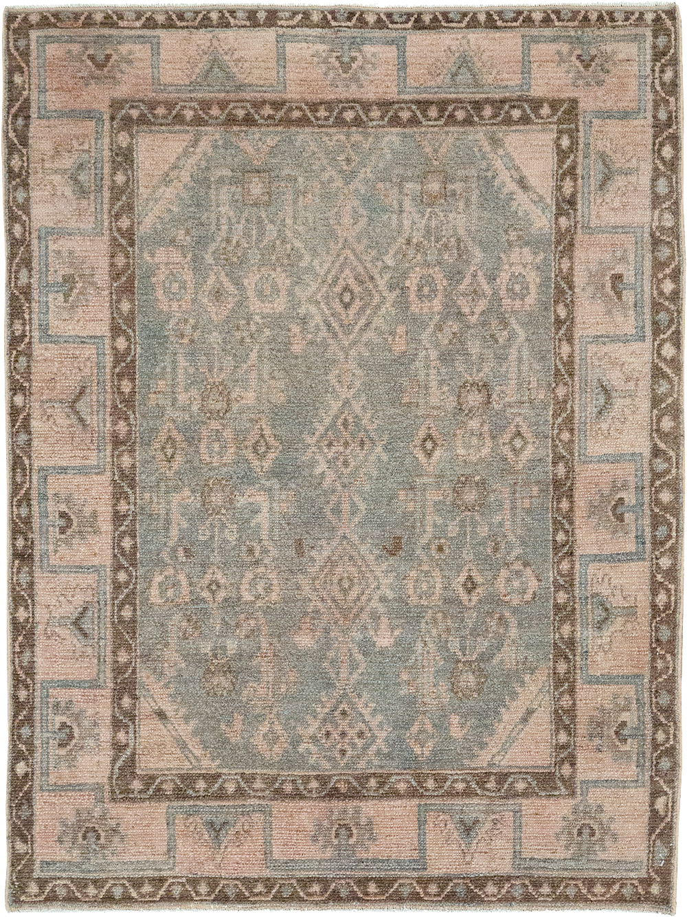 Vintage Persian Malayer Throw Rug, No.32811 - Staging