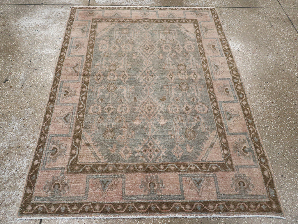 Vintage Persian Malayer Throw Rug, No.32811 - Staging