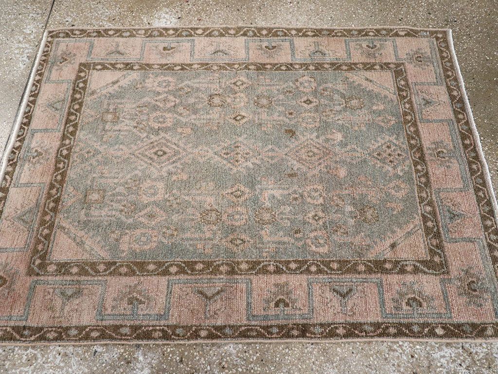 Vintage Persian Malayer Throw Rug, No.32811 - Staging