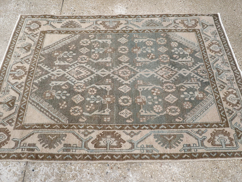 Vintage Persian Malayer Throw Rug, No.32812 - Staging