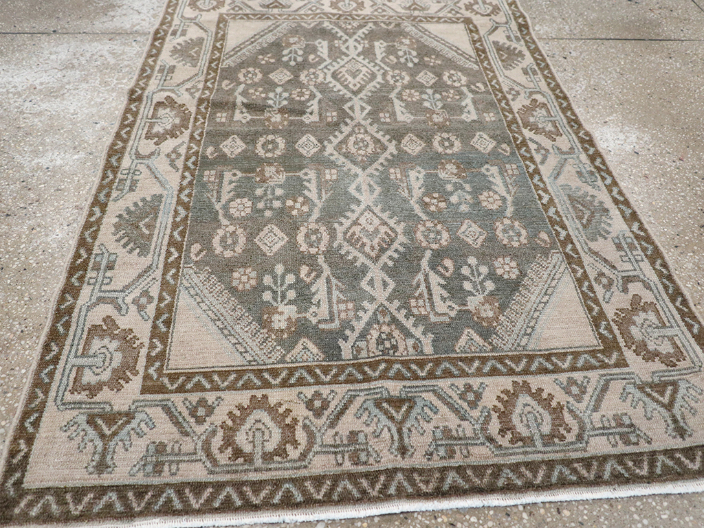 Vintage Persian Malayer Throw Rug, No.32812 - Staging
