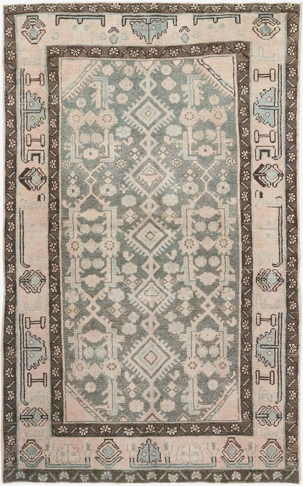 Vintage Persian Malayer Throw Rug, No.32813 - Staging