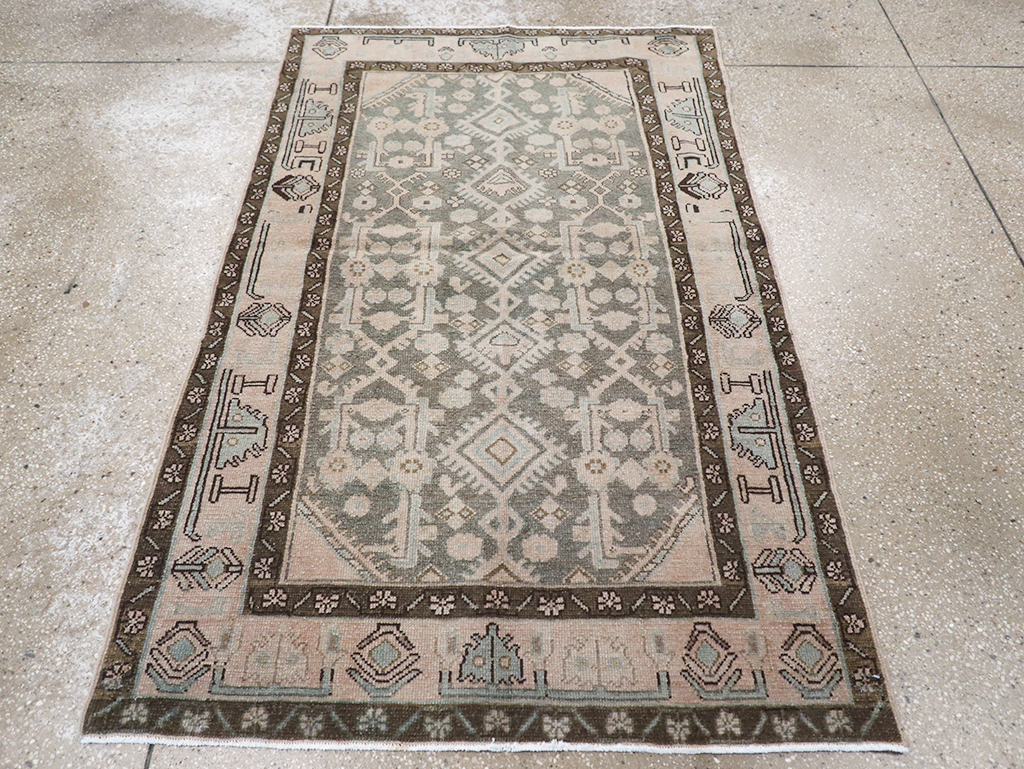 Vintage Persian Malayer Throw Rug, No.32813 - Staging