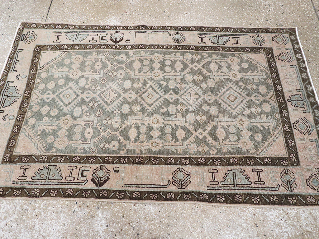 Vintage Persian Malayer Throw Rug, No.32813 - Staging