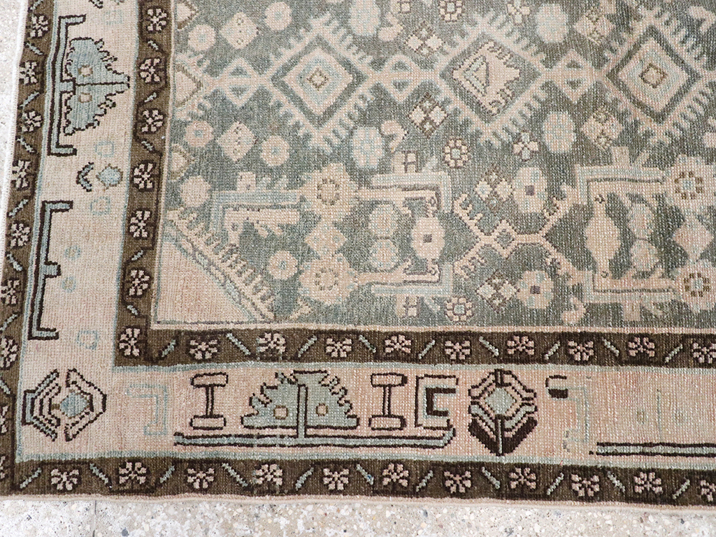 Vintage Persian Malayer Throw Rug, No.32813 - Staging