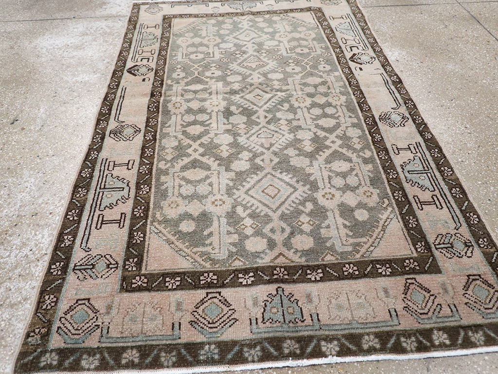 Vintage Persian Malayer Throw Rug, No.32813 - Staging