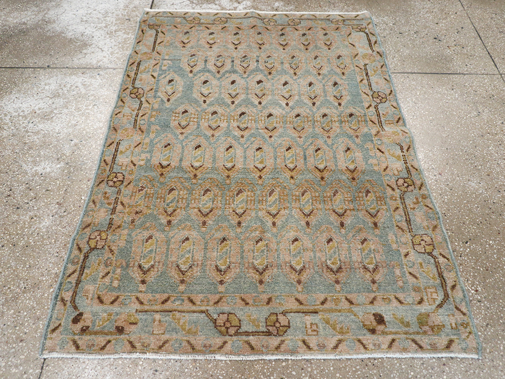 Vintage Persian Malayer Throw Rug, No.32814 - Staging