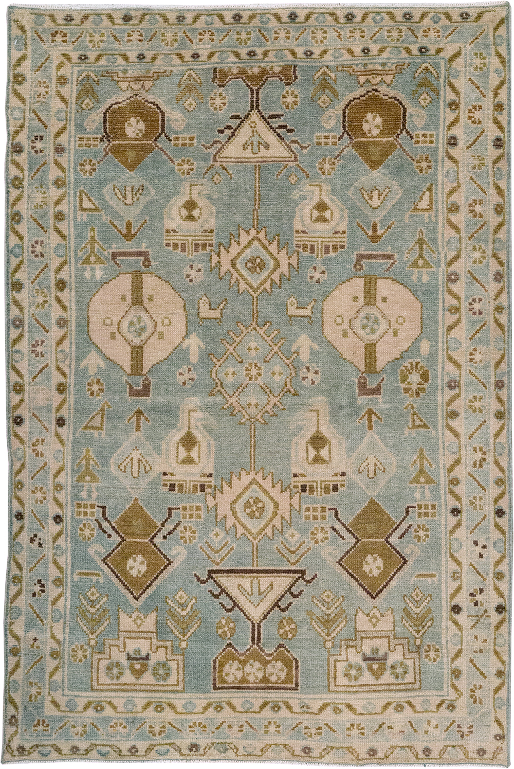 Vintage Persian Malayer Throw Rug, No.32815 - Staging