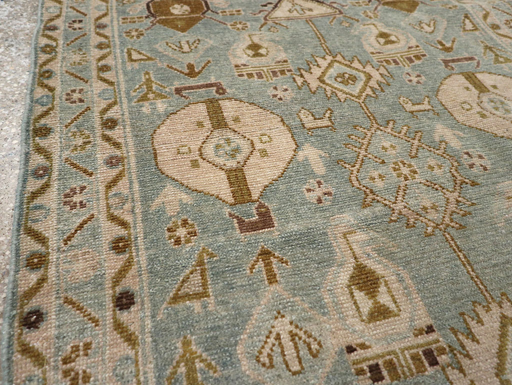 Vintage Persian Malayer Throw Rug, No.32815 - Staging