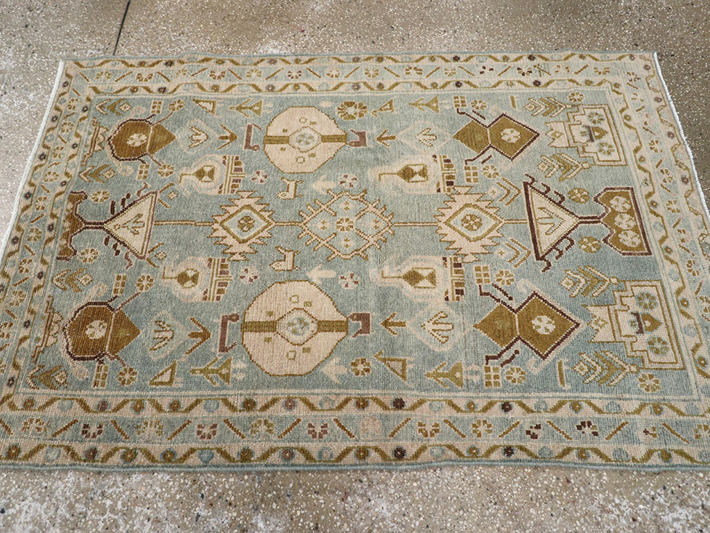Vintage Persian Malayer Throw Rug, No.32815 - Staging