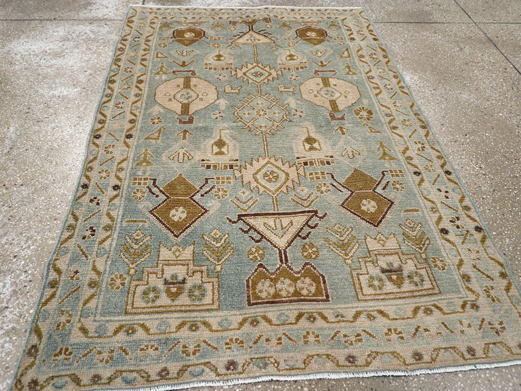 Vintage Persian Malayer Throw Rug, No.32815 - Staging