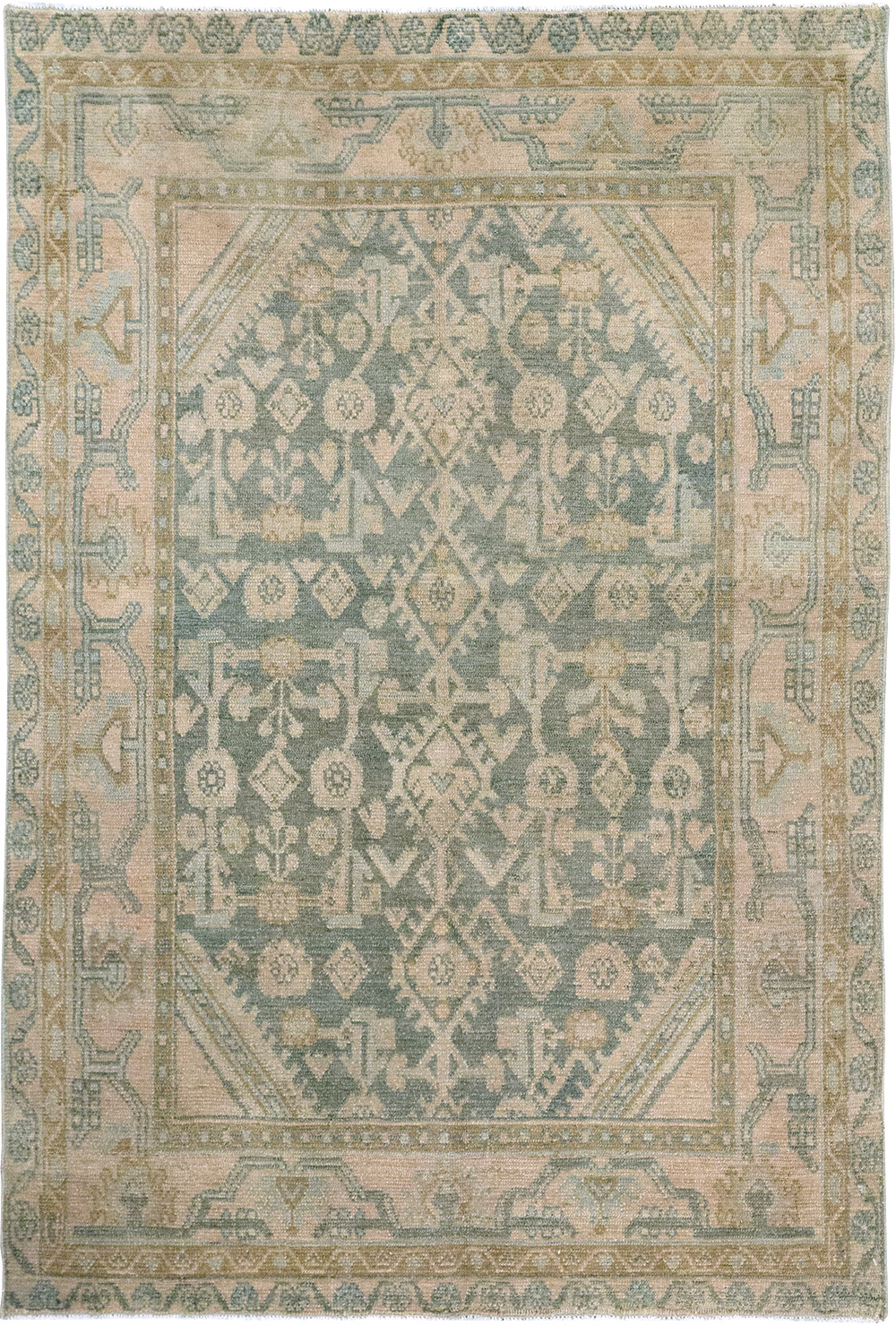 Vintage Persian Malayer Throw Rug, No.32816 - Staging