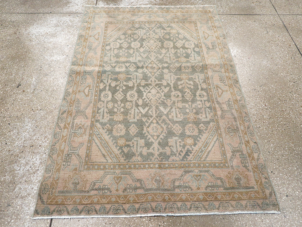 Vintage Persian Malayer Throw Rug, No.32816 - Staging