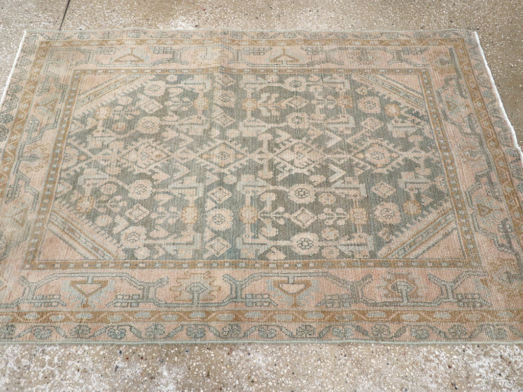 Vintage Persian Malayer Throw Rug, No.32816 - Staging