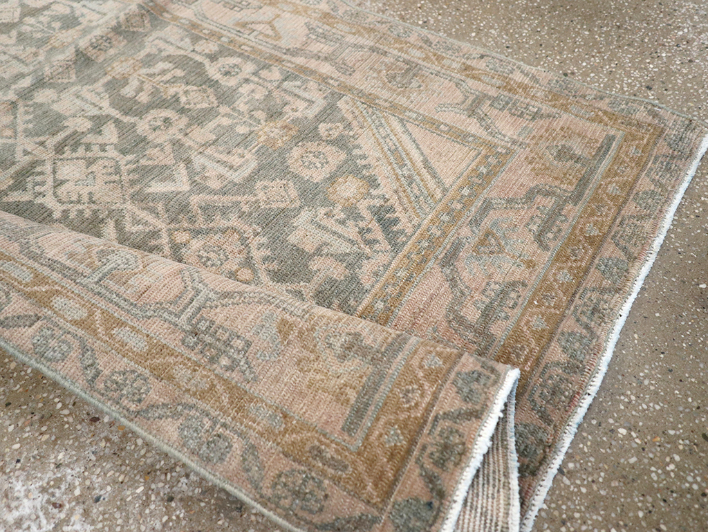 Vintage Persian Malayer Throw Rug, No.32816 - Staging