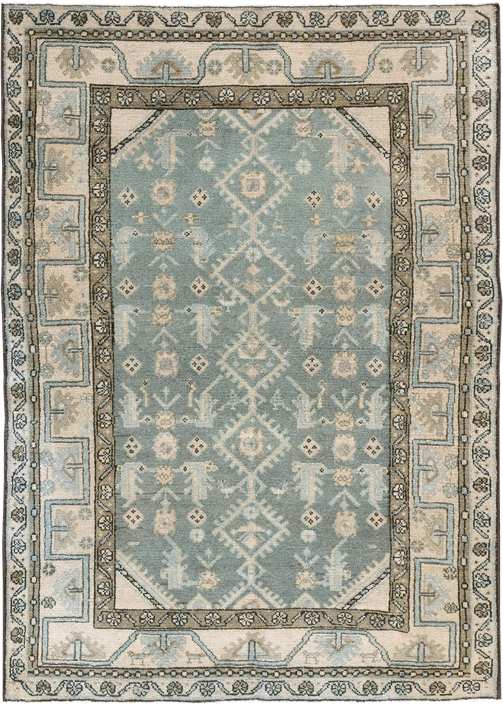 Vintage Persian Malayer Throw Rug, No.32817 - Staging