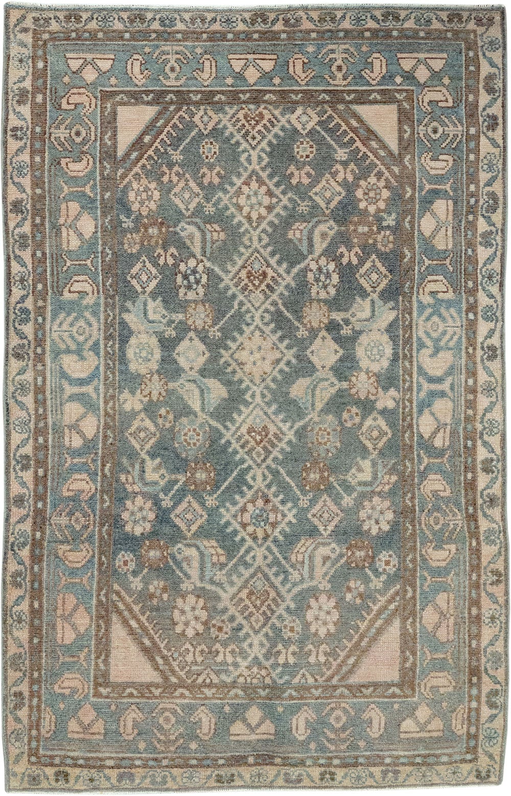 Vintage Persian Malayer Throw Rug, No.32818 - Staging