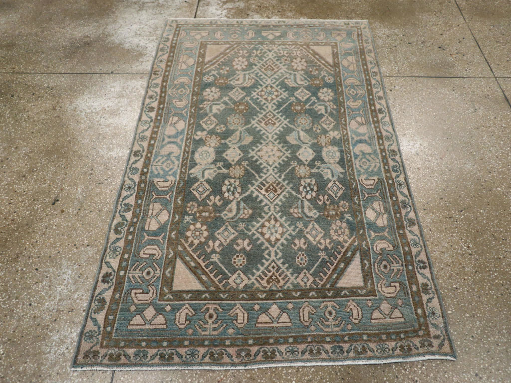 Vintage Persian Malayer Throw Rug, No.32818 - Staging