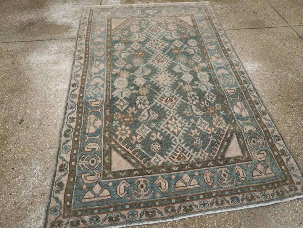 Vintage Persian Malayer Throw Rug, No.32818 - Staging