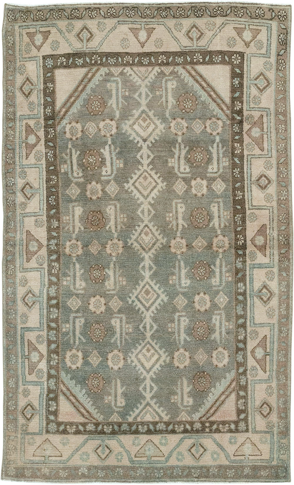 Vintage Persian Malayer Throw Rug, No.32819 - Staging