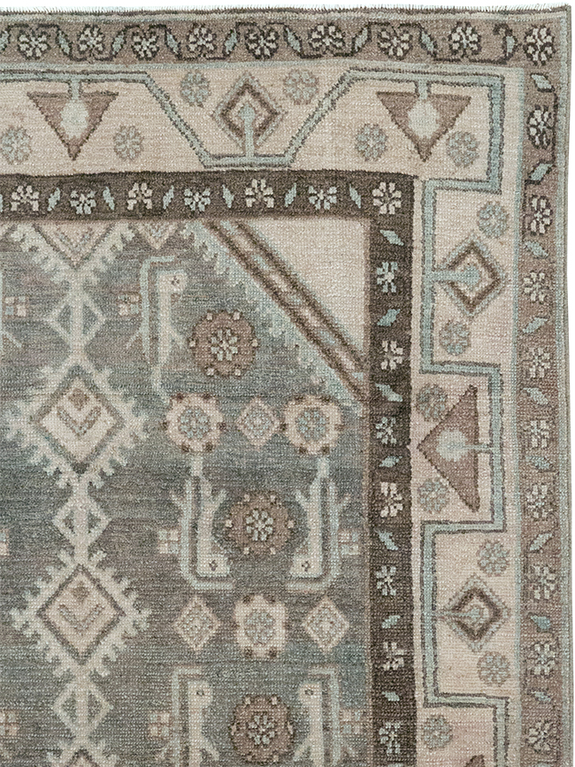 Vintage Persian Malayer Throw Rug, No.32819 - Staging