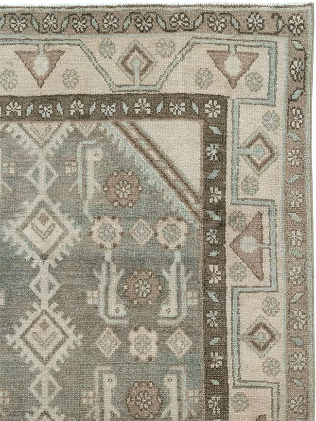 Vintage Persian Malayer Throw Rug, No.32819 - Staging
