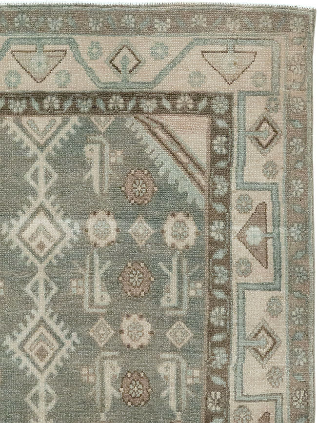 Vintage Persian Malayer Throw Rug, No.32819 - Staging
