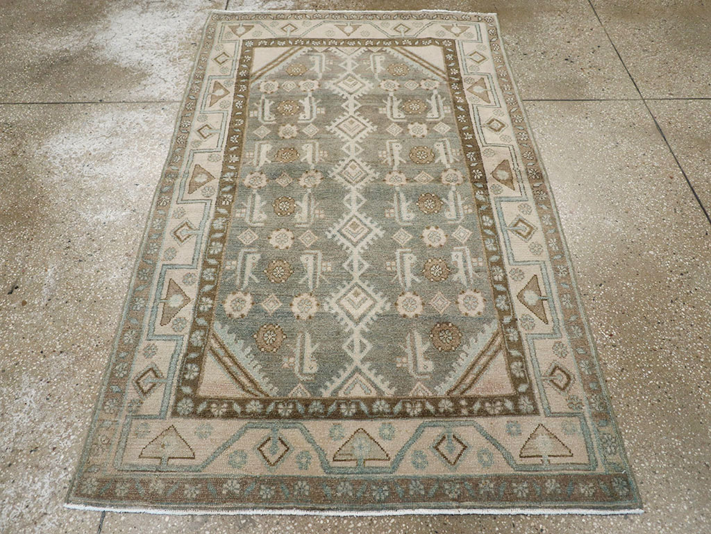 Vintage Persian Malayer Throw Rug, No.32819 - Staging