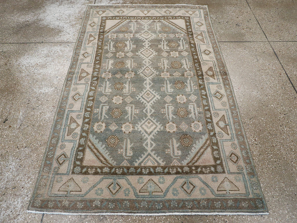 Vintage Persian Malayer Throw Rug, No.32819 - Staging